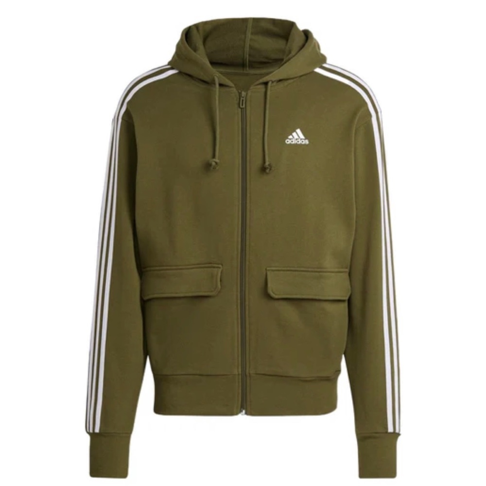 Adidas Full Zip Hoodie Olive Green Gender Neutral size Large NWT